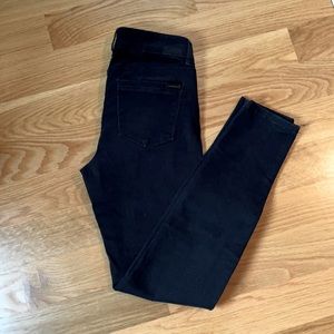 White House Black Market Super Soft Skinny Leg BLACK Pants Size 2R EUC